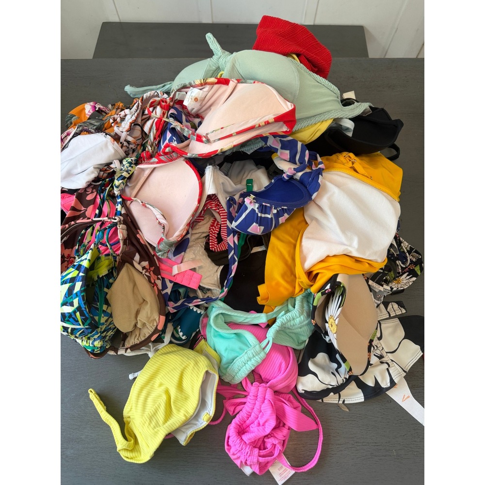 lot of 35 swimsuit bikini tops bra and plus sizes